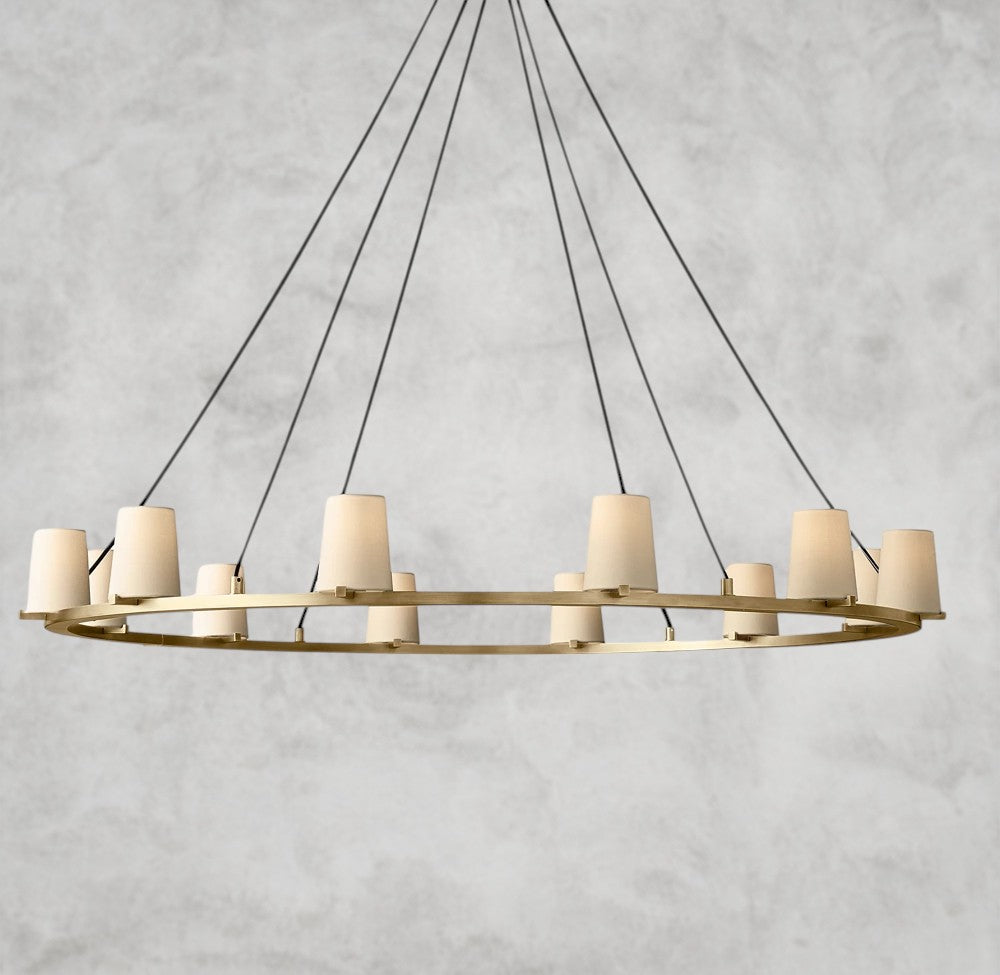 Pauillac Fabric Shade Round Chandelier 36", 48", 60"